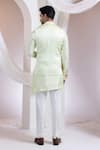 Smriti By Anju Agarwal_Green Linen, Satin Embroidery Forest Whim Nehru Jacket _Online_at_Aza_Fashions