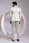 Shop_Smriti By Anju Agarwal_Off White Satin Aurora Swirl Blazer And Pant Set _at_Aza_Fashions