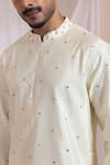 Shop_Smriti By Anju Agarwal_Off White Silk, Cotton Embroidery Knots Kurta With Pant _Online_at_Aza_Fashions