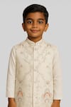 Buy_PAARSH_Ivory Linen, Satin, Cotton Embroidery Amod Nehru Jacket Set _Online_at_Aza_Fashions