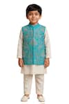 Buy PAARSH Sky Blue Silk, Cotton Embroidery Vanleela Nehru Jacket Set at Aza Fashions Buy_PAARSH_Sky Blue Silk, Cotton Embroidery Vanleela Nehru Jacket Set _at_Aza_Fashions