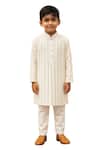 Buy_PAARSH_White Cotton Raakav Stripe Pattern Kurta With Pant _at_Aza_Fashions