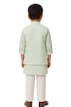 Shop_PAARSH_Mint Organza, Chanderi Embroidery Gulvan Birds Nehru Jacket Set _at_Aza_Fashions
