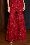 Shop_Istya_Red Net Sequins V-neck Embellished Kurta Sharara Set _Online_at_Aza_Fashions