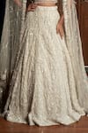 Shop_Istya_Off White Net Beads, Sequins, Crystals, Embroidery, Grey Embellished Lehenga Set _Online_at_Aza_Fashions