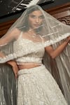 Buy_Istya_Off White Net Beads, Sequins, Crystals, Embroidery, Grey Embellished Lehenga Set 