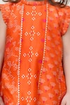 Shop_P & S CO_Orange Chanderi Gota Patti Printed Kurta Set _at_Aza_Fashions