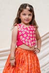 Shop_P & S CO_Pink Chanderi Gota Patti Embroidered Top And Lehenga Set _at_Aza_Fashions