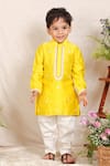 Buy_P & S CO_Yellow Chanderi Embroidery Thread Work Kurta Set _at_Aza_Fashions
