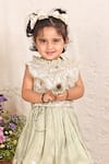Shop_P & S CO_Green Brocade, Silk, Tissue Gota Patti, Sequins Embroidered Lehenga Set _at_Aza_Fashions