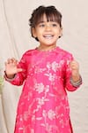 Shop_P & S CO_Pink Silk, Brocade Beads, Pearls, Lace Kurta With Sharara _at_Aza_Fashions