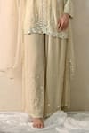 Ohh Crow_Off White Chanderi Silk Sequins, Embroidery, Beads Round Neck Hand Kurta Set _Online_at_Aza_Fashions