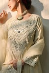 Buy_Ohh Crow_Off White Chanderi Silk Sequins, Embroidery, Beads Round Neck Hand Kurta Set 