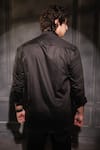 Shop_Menero_Black Cotton Embroidery Hand Shirt _at_Aza_Fashions