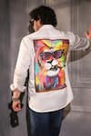 Menero_White Cotton Hand Painted Shirt _Online_at_Aza_Fashions