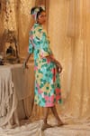 Shop_Kritika Murarka_Multi Color Cotton Collared Big Floral Allover drawstring Dress _at_Aza_Fashions