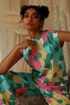 Kritika Murarka_Multi Color Linen Round Neck Big Floral Pattern Jumpsuit _Online_at_Aza_Fashions