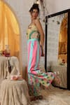 Shop_Kritika Murarka_Pink Cotton Blue Stripe Trouser _at_Aza_Fashions
