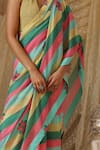 Kritika Murarka_Multi Color Cotton, Silk Embroidery Multicolor Stripe Saree _Online_at_Aza_Fashions