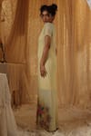Kritika Murarka_Yellow Cotton, Net, Knit Applique Round Neck  _Online_at_Aza_Fashions