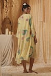 Shop_Kritika Murarka_Yellow Cotton, Silk Round Neck Paisley Tunic Dress _at_Aza_Fashions