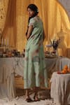 Shop_Kritika Murarka_Mint Cotton Collared Green Net Maxi Dress _at_Aza_Fashions