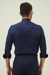 Shop_Amrit Dawani_Blue Cotton Statue Hand Painted Shirt _at_Aza_Fashions
