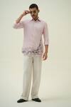 Shop_Amrit Dawani_Pink Cotton Eiffel Hand Painted Shirt _Online_at_Aza_Fashions