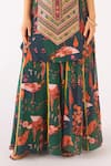 Buy_Basanti - Kapde Aur Koffee_Green Crepe, Net Beads, Embroidery Scoop Neck Sharara Set _Online_at_Aza_Fashions
