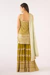 Shop_Basanti - Kapde Aur Koffee_Green Georgette Sequins, Zari Scoop Neck Lime Embroidered Sharara Set _at_Aza_Fashions
