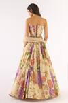 Shop_Basanti - Kapde Aur Koffee_Ivory Organza Sequins Sweetheart Neck Embroidered Lehenga Set_at_Aza_Fashions