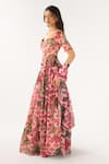 Basanti - Kapde Aur Koffee_Pink Organza Sequins, Cut Work Sweetheart Neck Embroidered Lehenga Set _Online_at_Aza_Fashions