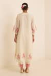 Shop_Juanita By Shubhda_Ivory Chanderi Embroidery V-neck Ava Floral Print Kurta Pant Set _at_Aza_Fashions