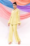 Buy_Leela By A_Lime Muslin Embroidery Collared Shirt With Pant 