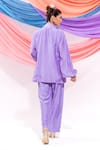 Shop_Leela By A_Purple Muslin Embroidery Collared Shirt With Pant _at_Aza_Fashions
