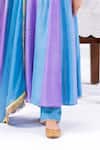 Buy_Leela By A_Blue Muslin Embroidery, Lace V-neck Floral Anarkali Set _Online_at_Aza_Fashions