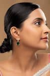 Buy_Sica Jewellery_Green Stones 925 Silver Soundarya Earrings _at_Aza_Fashions