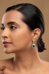 Buy_Sica Jewellery_Green Crystals 925 Silver Mayflower Earrings _at_Aza_Fashions