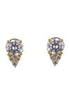Shop_Sica Jewellery_White Stones 925 Silver Dewdrop Studs _at_Aza_Fashions
