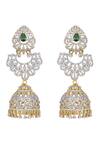 Shop_Sica Jewellery_Green 925 Silver 3-way Jhumki Earrings _at_Aza_Fashions