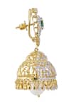 Sica Jewellery_Green Stones, Pearls 925 Silver Kesya Earrings _Online_at_Aza_Fashions