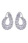 Shop_Sica Jewellery_White Stones 925 Silver Iceberg Earrings _at_Aza_Fashions