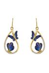 Shop_Sica Jewellery_Blue Stones 925 Silver Lazuli Earrings _at_Aza_Fashions