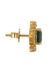 Sica Jewellery_Green Imitation Gemstones 925 Silver Kanan Earrings _Online_at_Aza_Fashions
