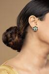 Buy_Sica Jewellery_Green Gemstones, Crystals 925 Silver Sabita Earrings _at_Aza_Fashions