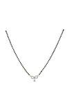 Shop_Sica Jewellery_Black 925 Silver Infinity Drop Mangalsutra _at_Aza_Fashions