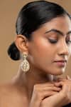 Buy_Sica Jewellery_Yellow Stones 925 Silver Moissanite Polki Spiti Earrings _at_Aza_Fashions