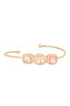 Shop_Sica Jewellery_Gold Plated 925 Silver Moissanite Polki Cuff Bracelet _at_Aza_Fashions