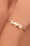 Buy_Sica Jewellery_Gold Plated 925 Silver Moissanite Polki Cuff Bracelet _at_Aza_Fashions