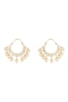 Shop_Sica Jewellery_Yellow Pearls, Crystals 925 Silver Chandbalis _at_Aza_Fashions